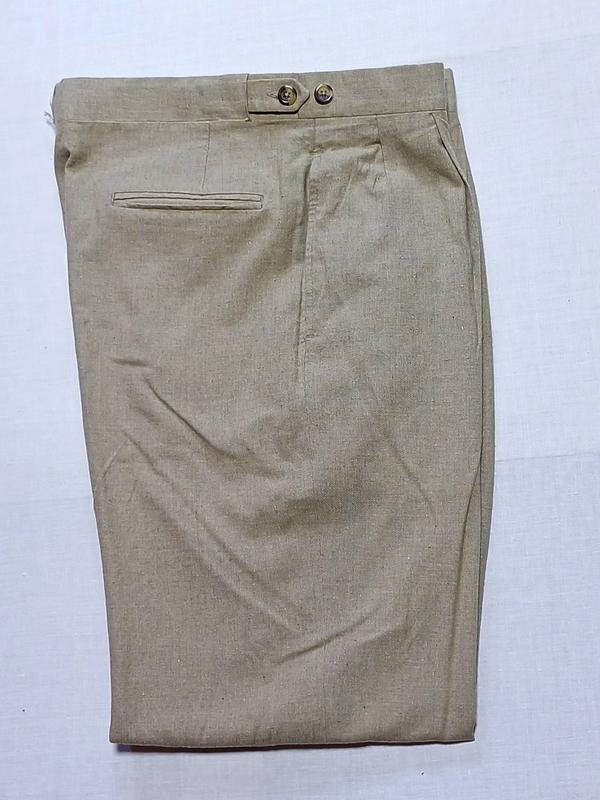 Homme Racquet Club Pantalon Kaki Coton Lin 33 / L