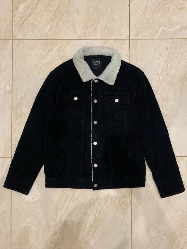 Мужской Boohoo Куртка Чёрный Хлопок 40 /L / 48