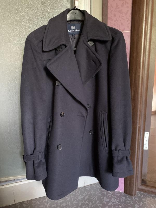 Женский Aquascutum Пальто Тёмно-синий Шерсть 36 /