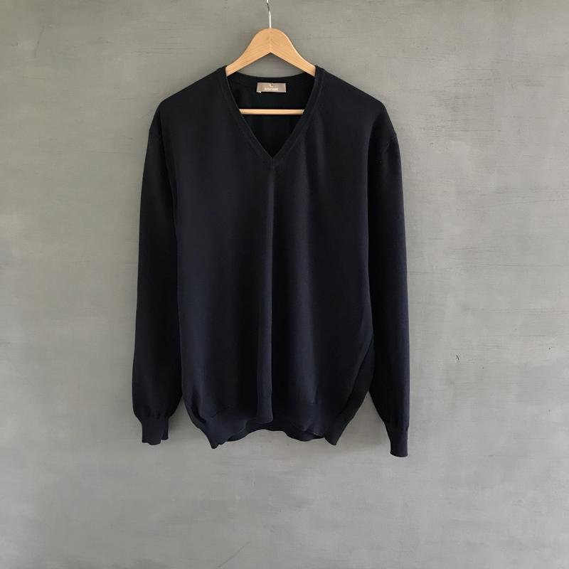 Men Cruciani Sweater Navy Cotton 42 / XL / 50