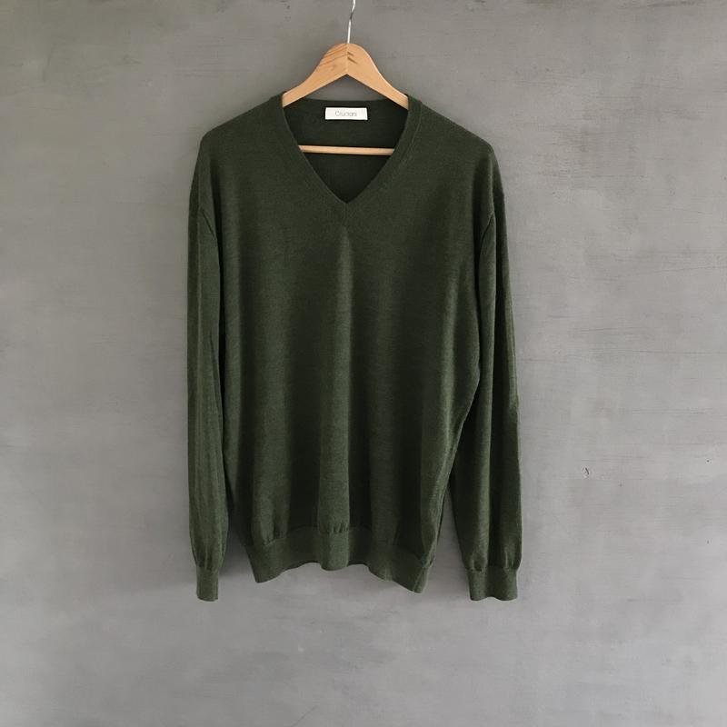 Men Cruciani Sweater Green Cashmere 42 / XL / 50
