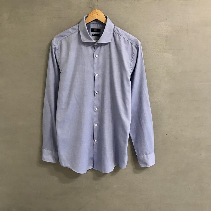 Homme Hugo Boss Chemise Bleue Coton 40 /L / 48