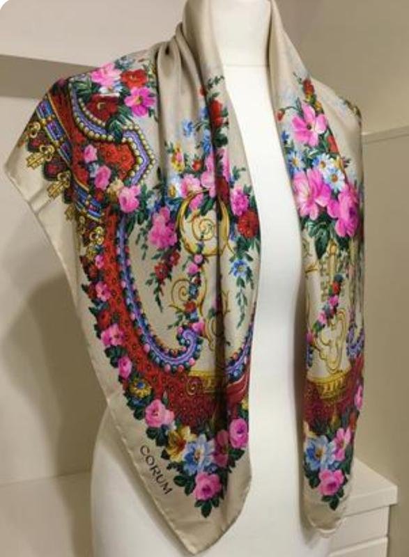 Женский Corum Платок Разноцветный Шелк