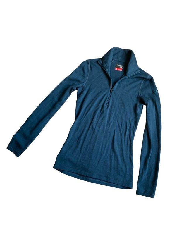 Donna Icebreaker Maglia Termica Blu Navy Merino 34