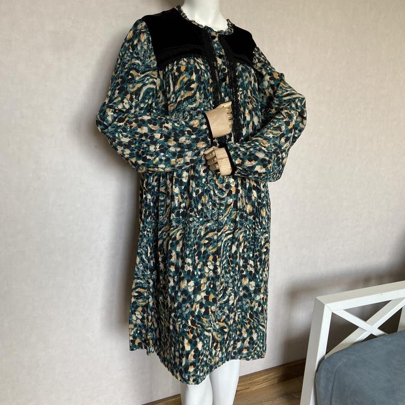 Femme Monsoon Robe Verte Viscose 42 / XL / 50