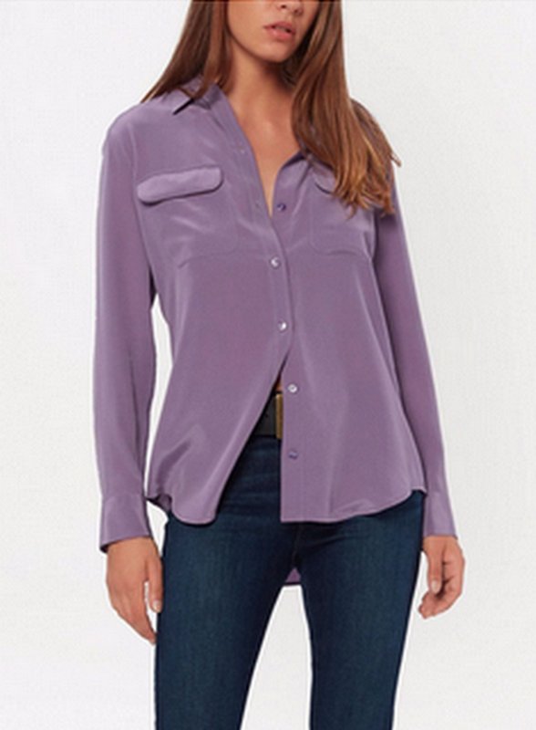 Donna Equipment Camicia Viola Setà 38