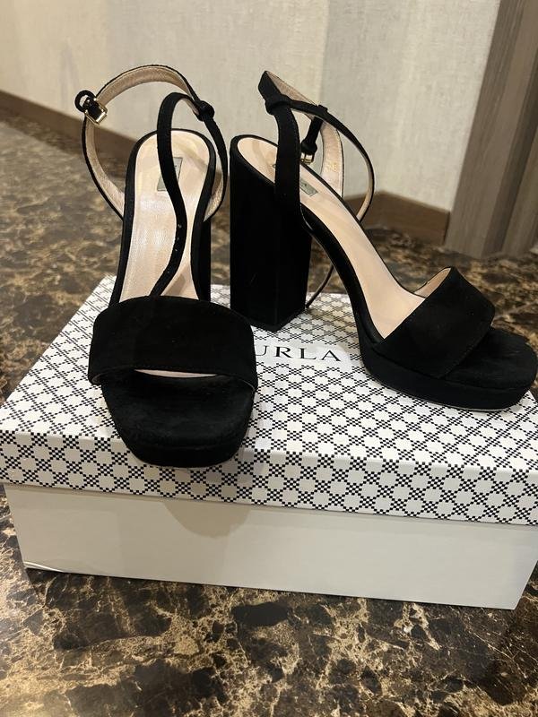 Women Furla Heels Black Suede 38