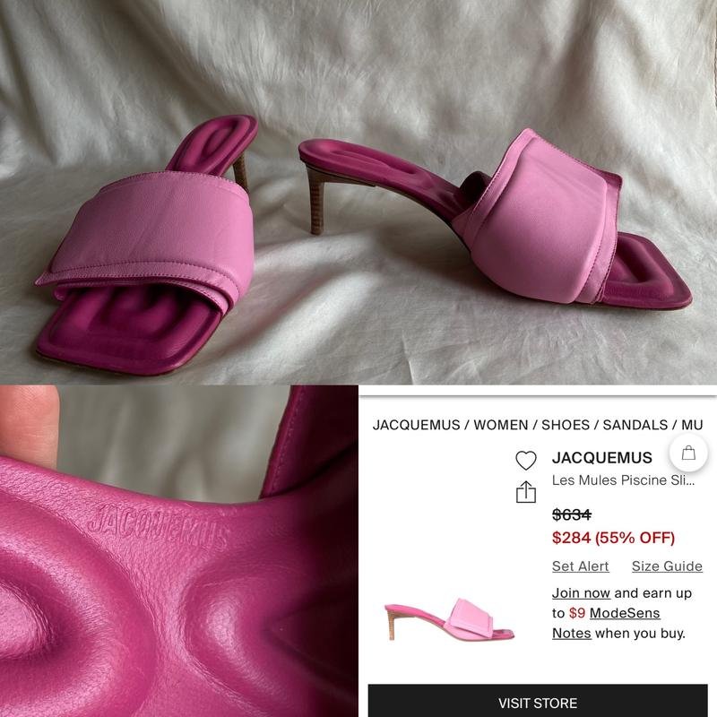 Women Jacquemus Mules Pink Leather 38