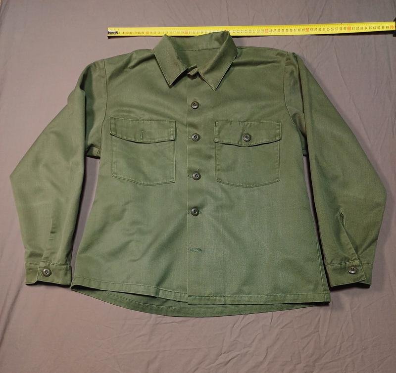 Мужская Винтажная Рубашка Зелёная Вискоза 38 / M /