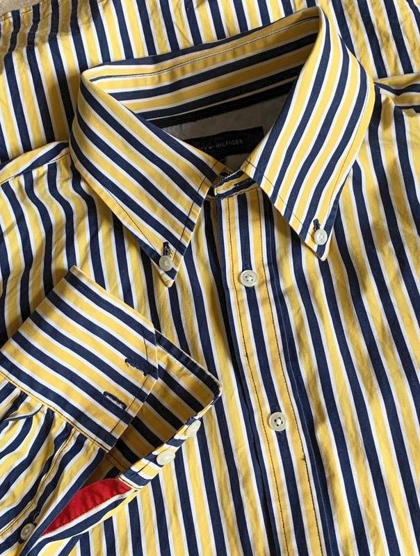 Мужской Tommy Hilfiger Рубашка Жёлтый Хлопок 40 /L