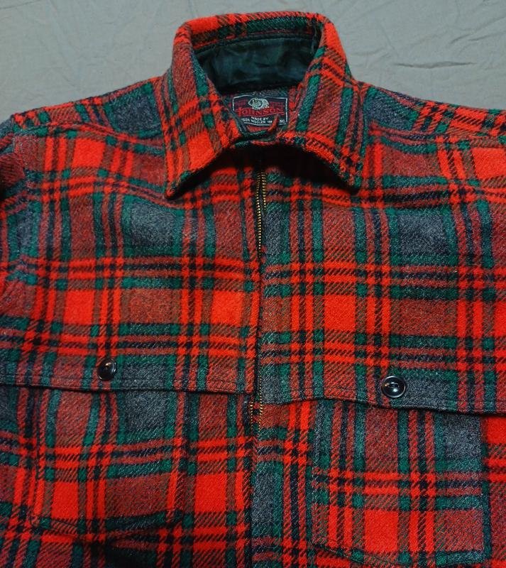 Men Vintage Johnson Jacket Red Wool 36 / S / 44
