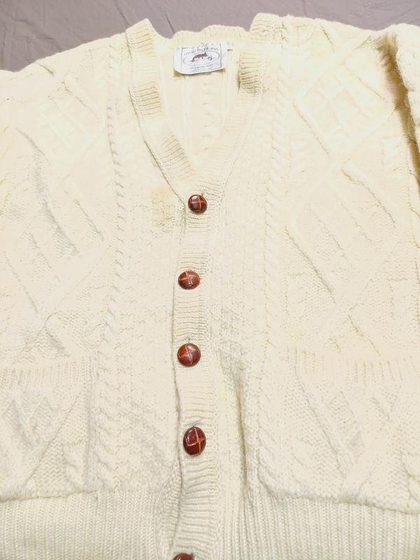 Men West Highland Woollens Sweater White Wool 40