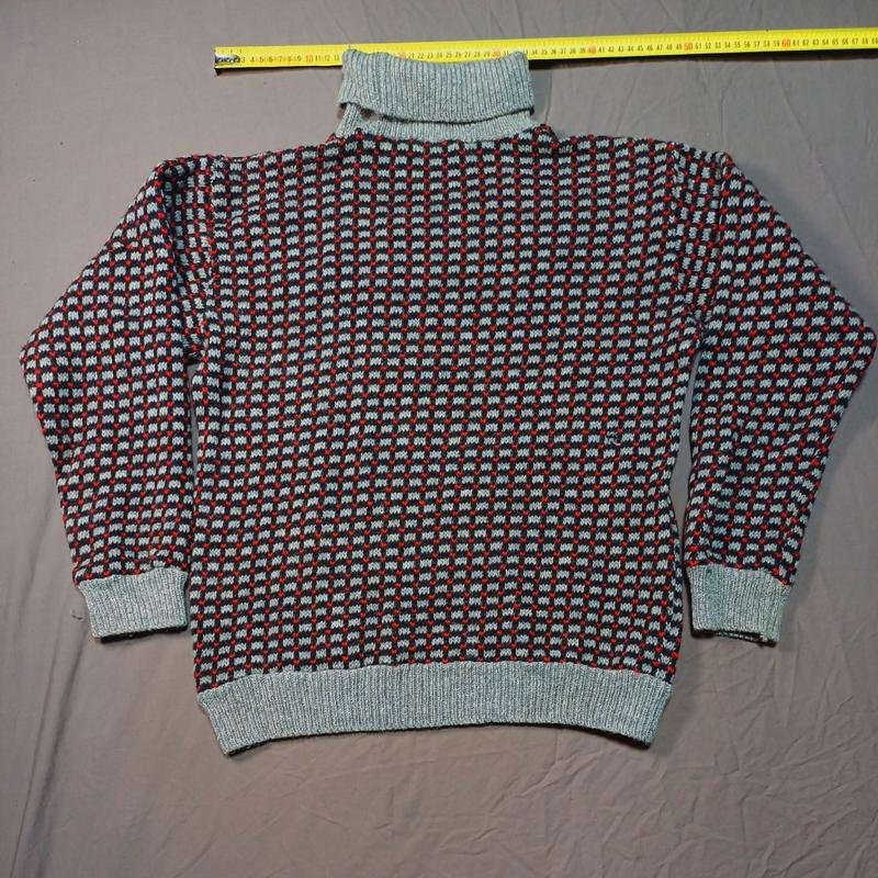 Men Vintage Norway Sweater Grey Viscose 40 /L / 48