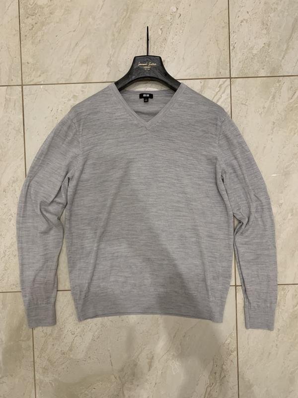 Мужской Uniqlo Свитер Серебристый Шерсть M