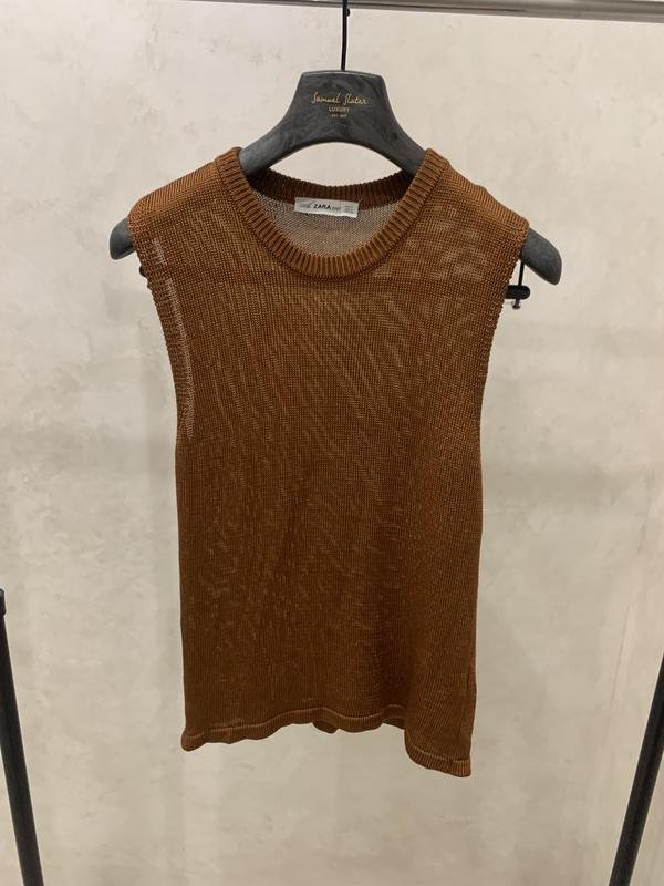 Women ZARA Vest Brown Knit 38 / M / 46