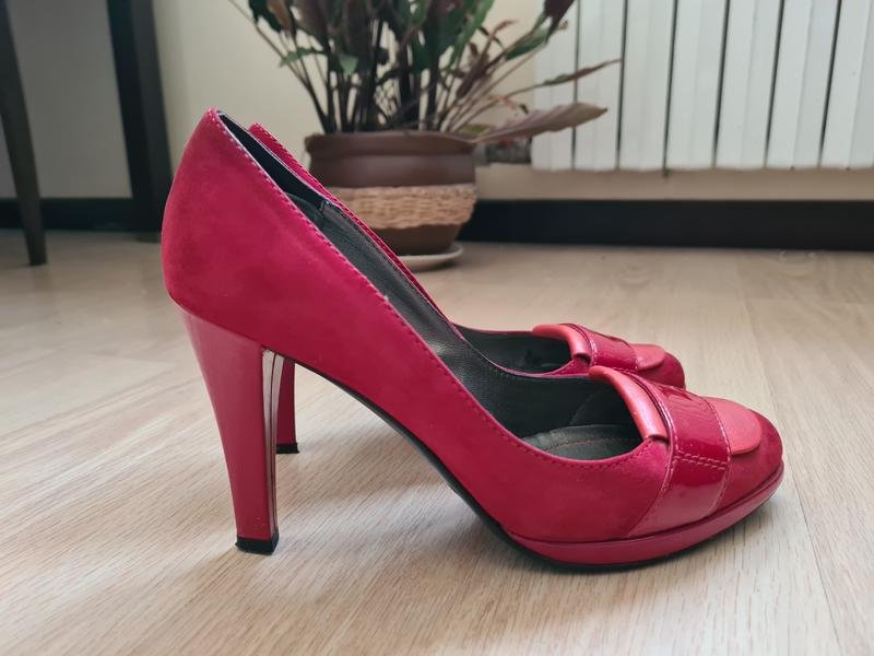 Women Furla Heels Red Suede 38