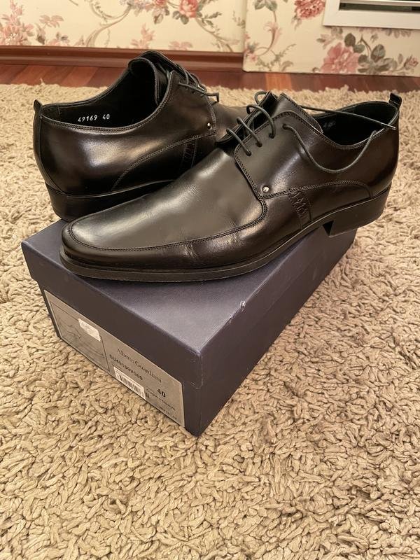 Herren Alberto Guardiani Schuhe Schwarz Leder 40