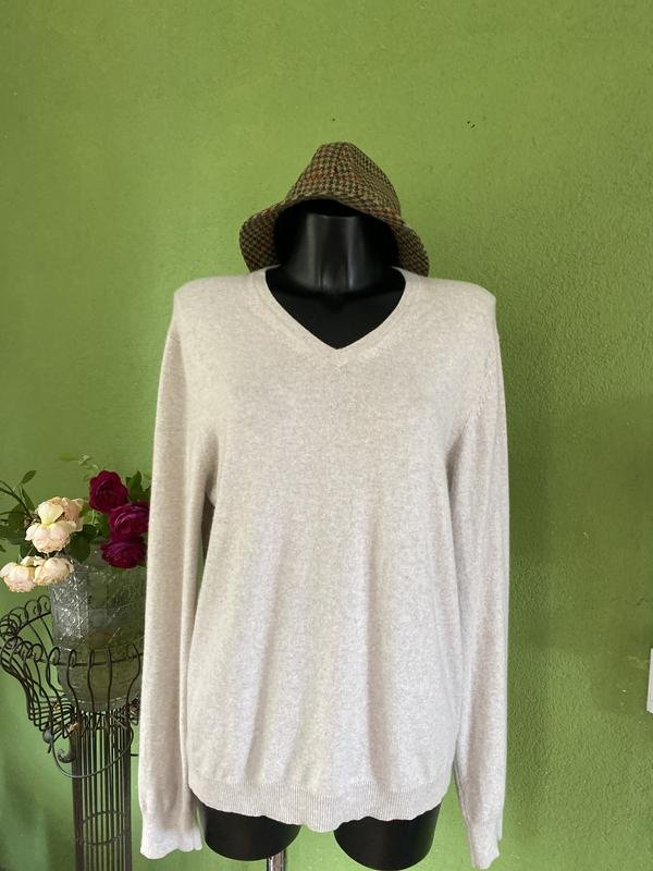 Мужской Club Monaco Пуловер Бежевый Кашемир 38 / M