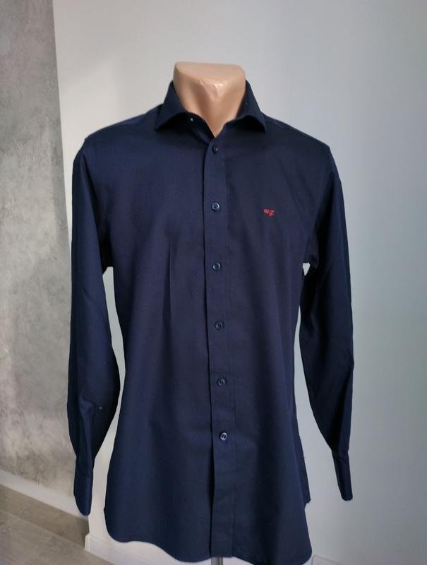 Мужской Camicissima Рубашка Тёмно-синий Хлопок 38