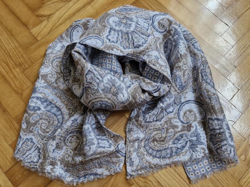 Unisex Etro Schal Grau Leinen/Baumwolle