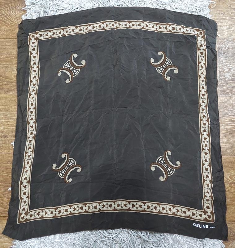 Celine Sciarpa Marrone Seta