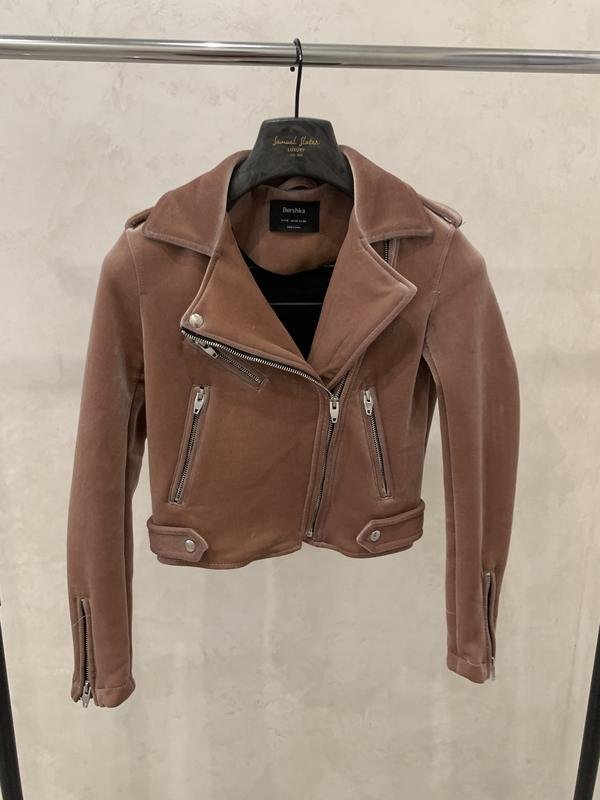 Женская Bershka Куртка Коричневая Велюровая XS