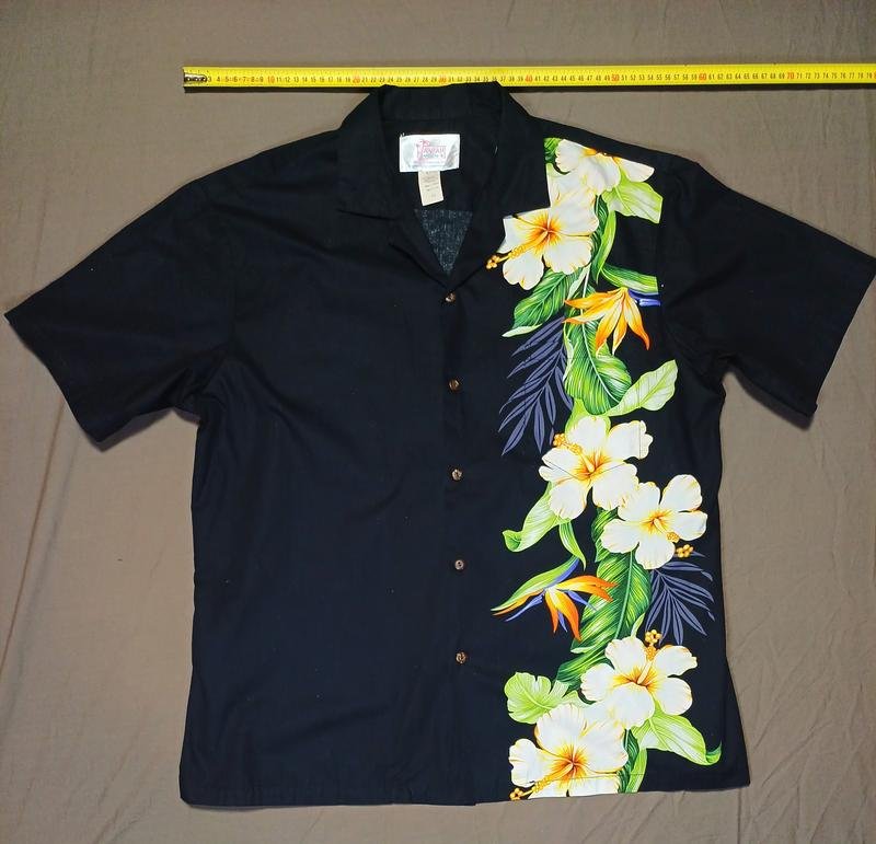 Uomo Vintage Ky's Hawaii T-Shirt Nero Cotone 42 /
