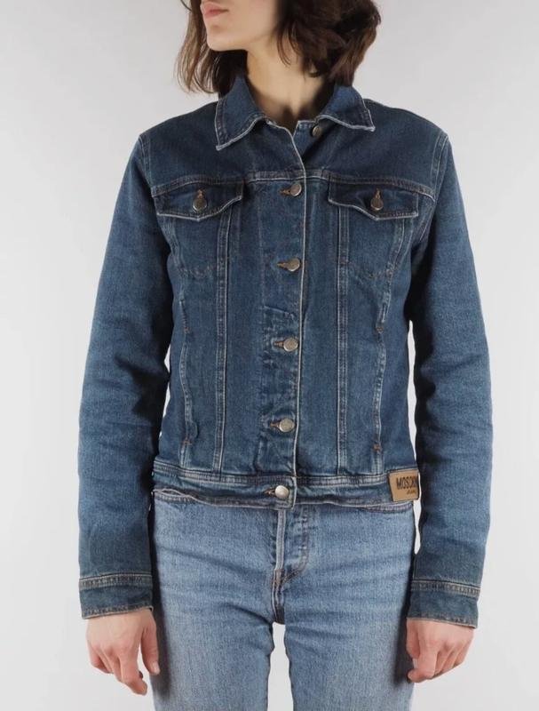 Женский Moschino Куртка Тёмно-синий Хлопок 38 / M