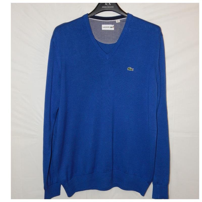 Homme Lacoste Pull Bleu Marine Coton 42 / XL / 50