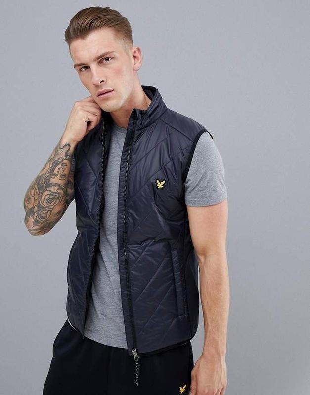 Men Lyle & Scott Vest Navy Polyamide 36 / S / 44