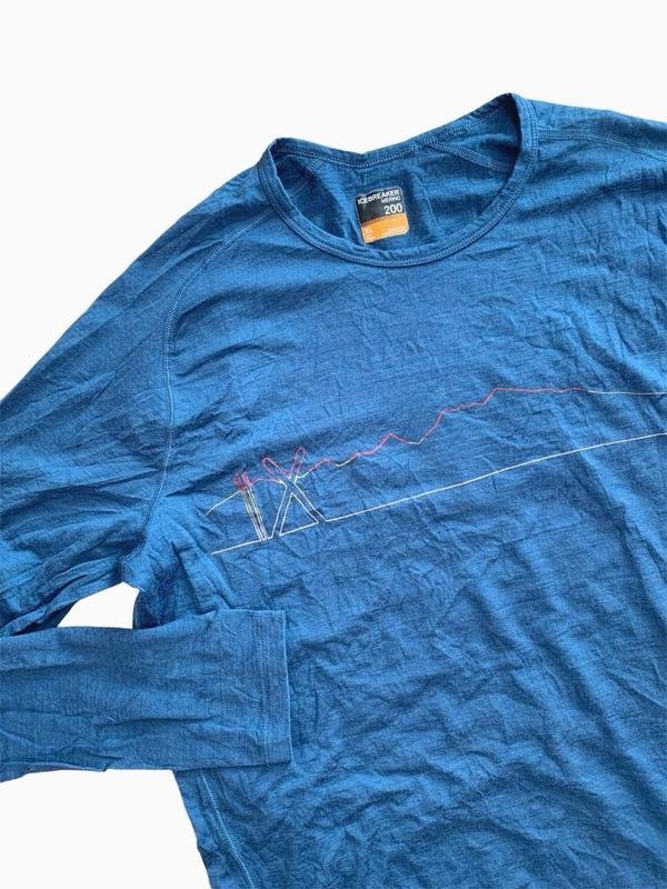 Homme Icebreaker Haut Thermique Bleu Laine 40 /L /