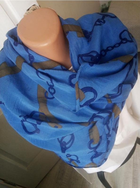 Унисекс Celine Шарф Тёмно-синий Хлопок