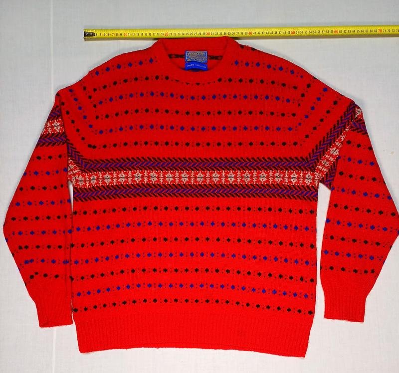 Homme Pendleton Pull Rouge Laine 42 / XL / 50