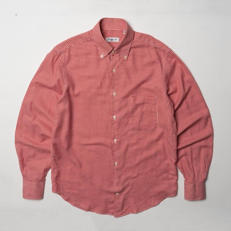 Мужской Isaia Napoli Рубашка Красный Хлопок 40 /L