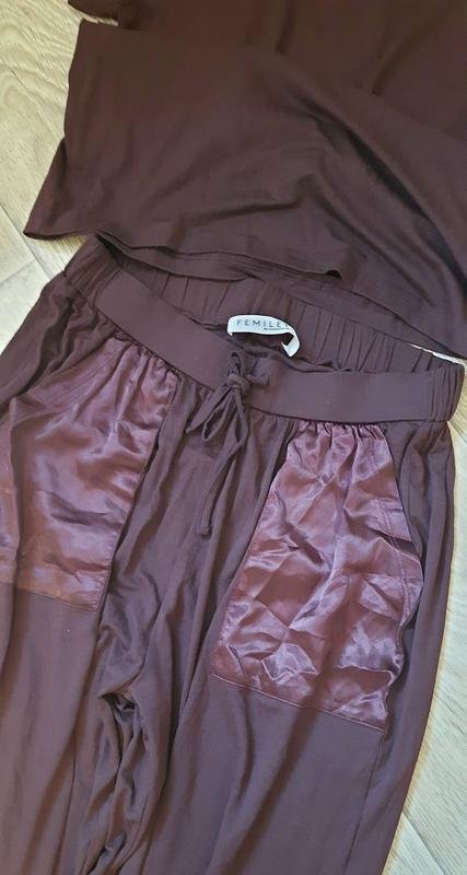 Women Femilet Pajama Burgundy Viscose XS