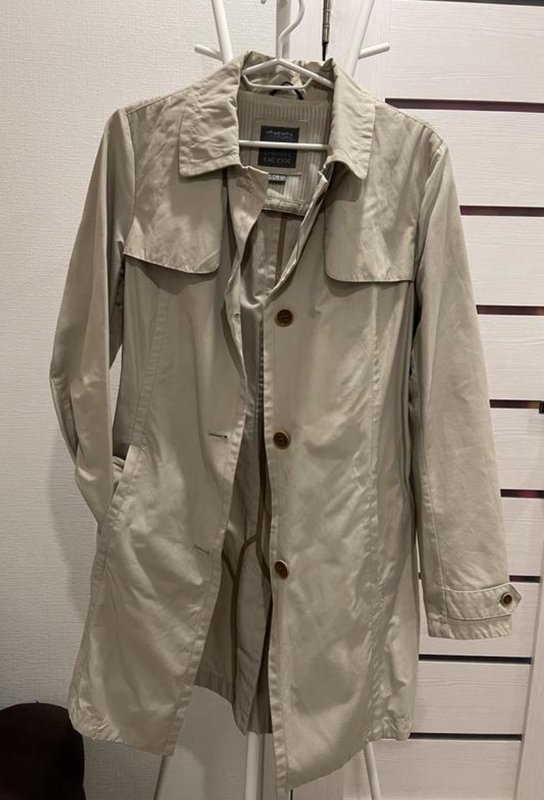 Women Geox Trench Coat Silver 38 / M / 46