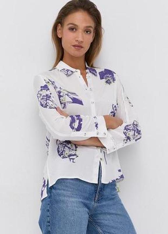 Men Bimba y lola Shirt Purple Viscose 36 / S / 44