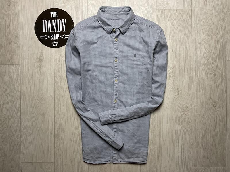 Herren AllSaints Hemd Blau Baumwolle 38 / M / 46