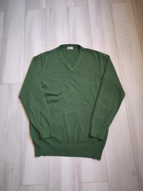 Мужской Christian Dior Свитер Зелёный Хлопок 40 /L