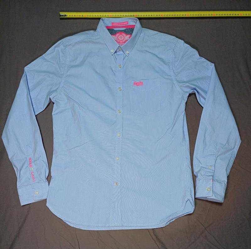 Мужской Superdry Рубашка Белая Хлопок 40 /L / 48
