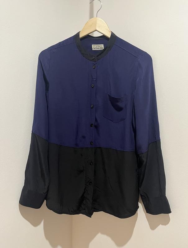 Donna Closed Camicia Blu Navy Setà 36 / S / 44