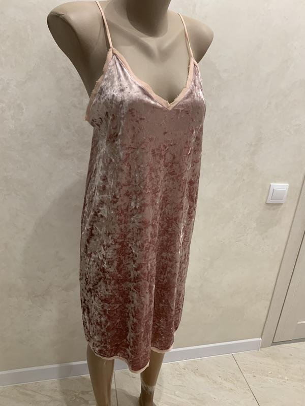 Женский Mango Платье Розовое Велюр 38 / M / 46