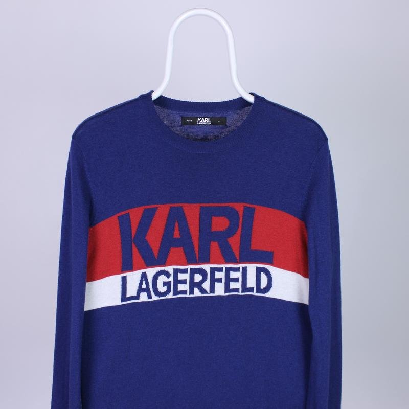 Homme Karl Lagerfeld Pull Bleu Marine Cachemire M