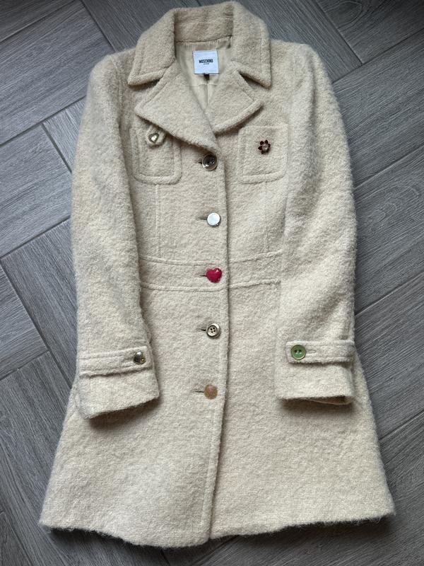 Femme Moschino Jeans Manteau Beige Cachemire S