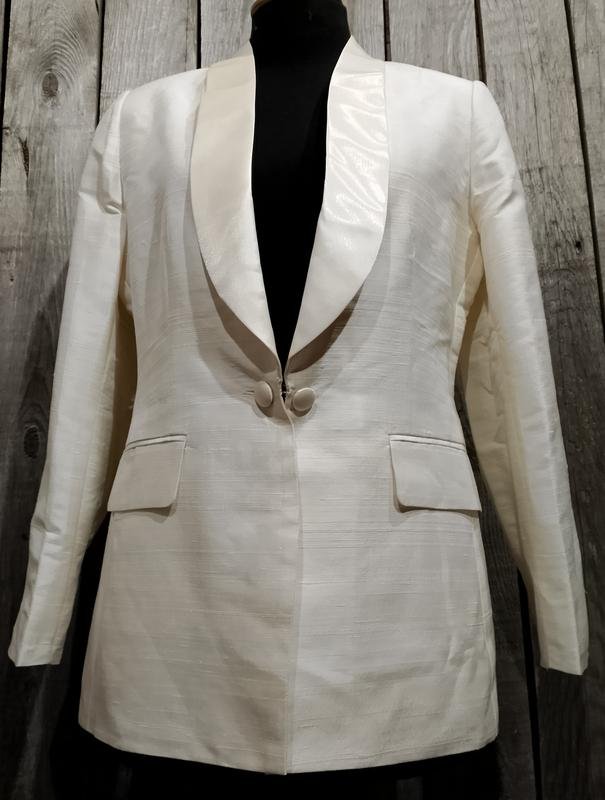 Women Brioni Blazer White Satin 38 / M / 46