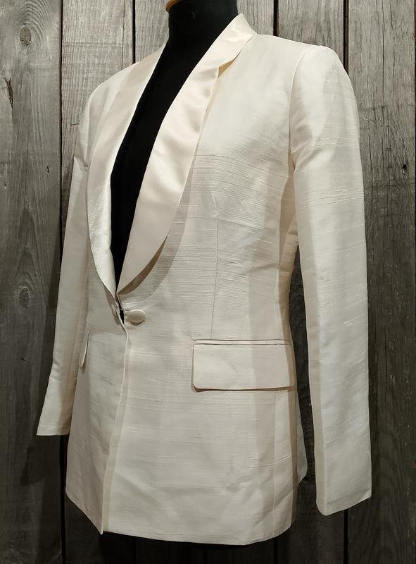 Women Brioni Blazer White Satin 38 / M / 46