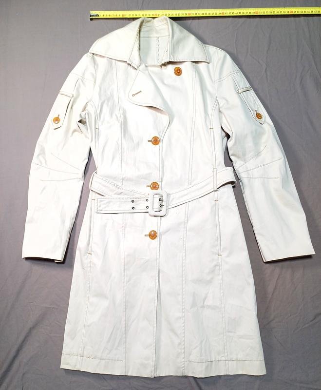 Women Vintage Divina Trench Coat Silver Polyester