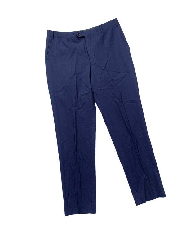 Homme Corneliani Pantalon Bleu Marine Laine 34 / L