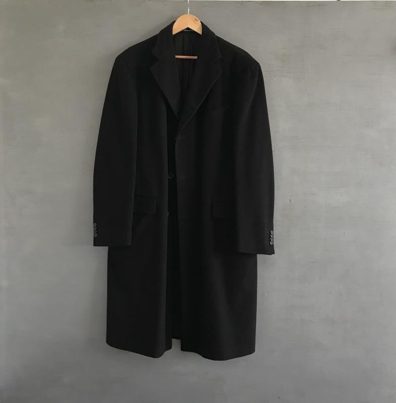 Men Pal Zileri Coat Black Cashmere 44 / XXL / 52