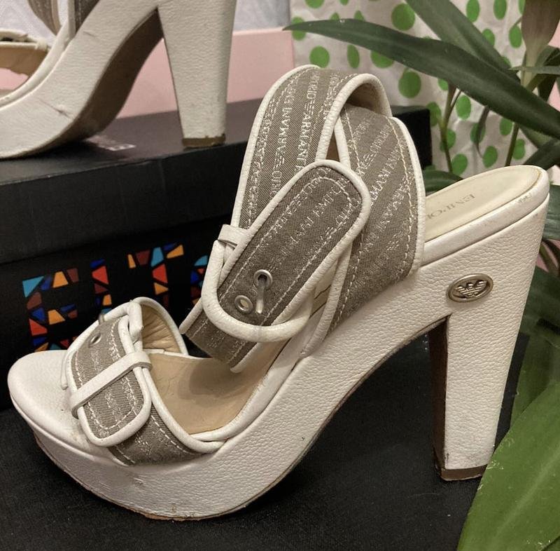 Femme Emporio Armani Talons Blanc Cuir 39